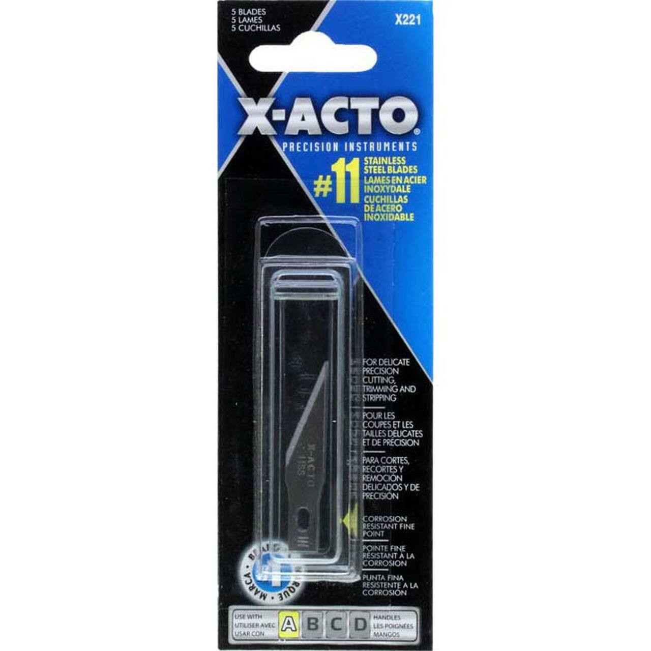 X-Acto X221 #11SS Stainless Steel Knife Blades - 5pc