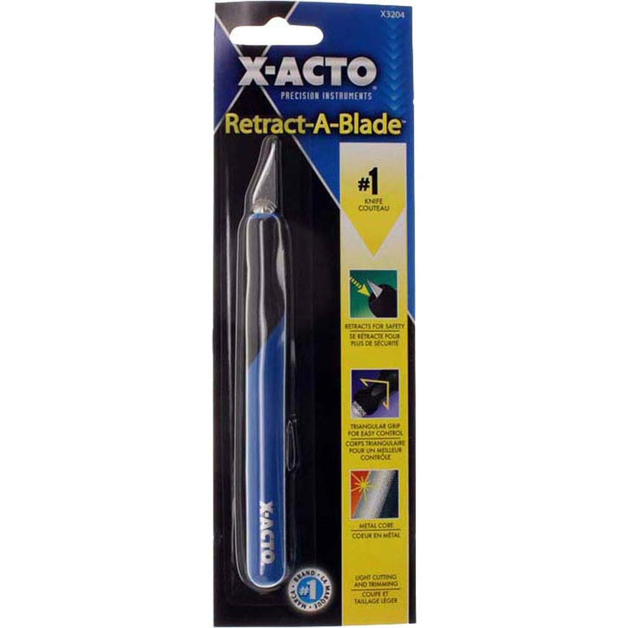 X-Acto X3204 Blue Retract-a-Blade Knife Handle #1 Knife
