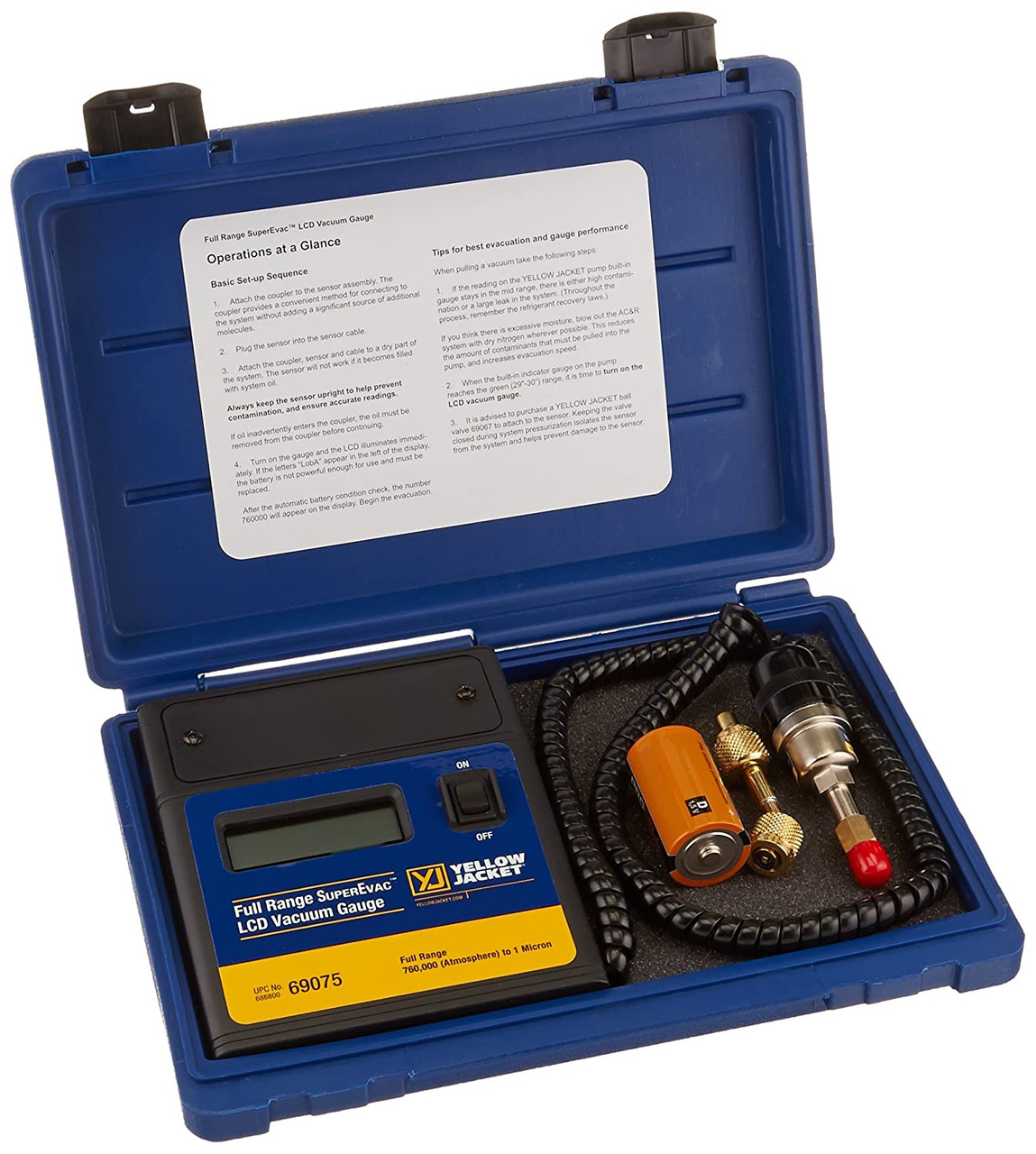 Yellow Jacket 69075 Full Range SuperEvac LCD Vacuum Gauge JB Tools