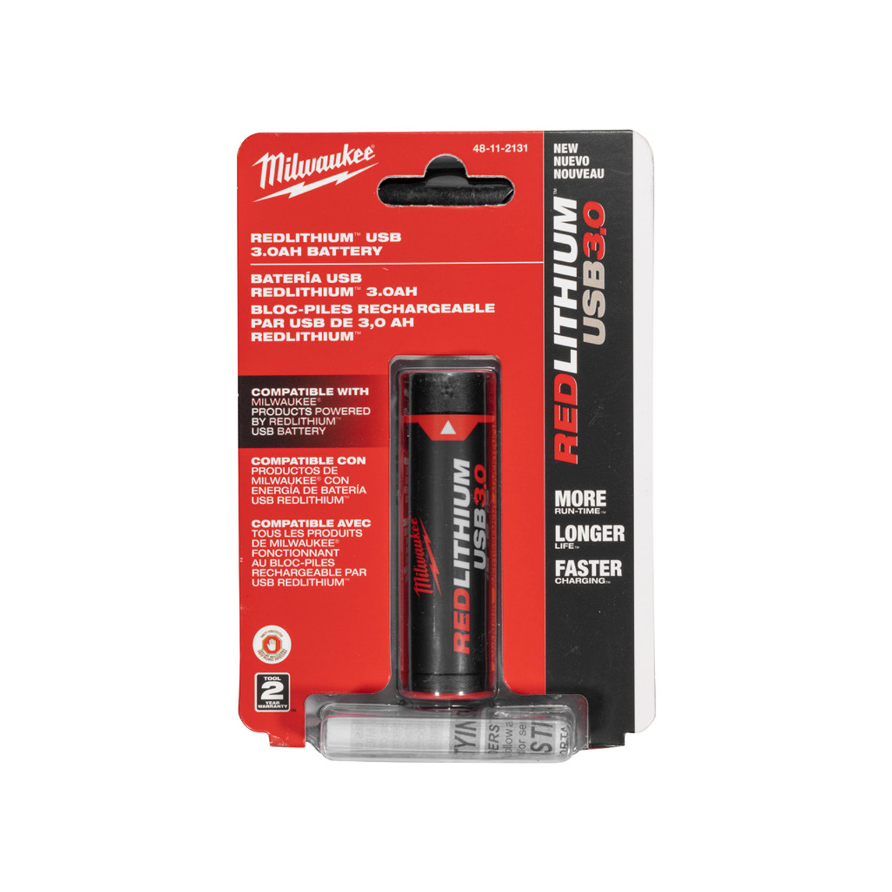 MILWAUKEE M4 BATTERY REDLITHIUM 3.0AH RECHARGEABLE 4V DC (48-11-2131)