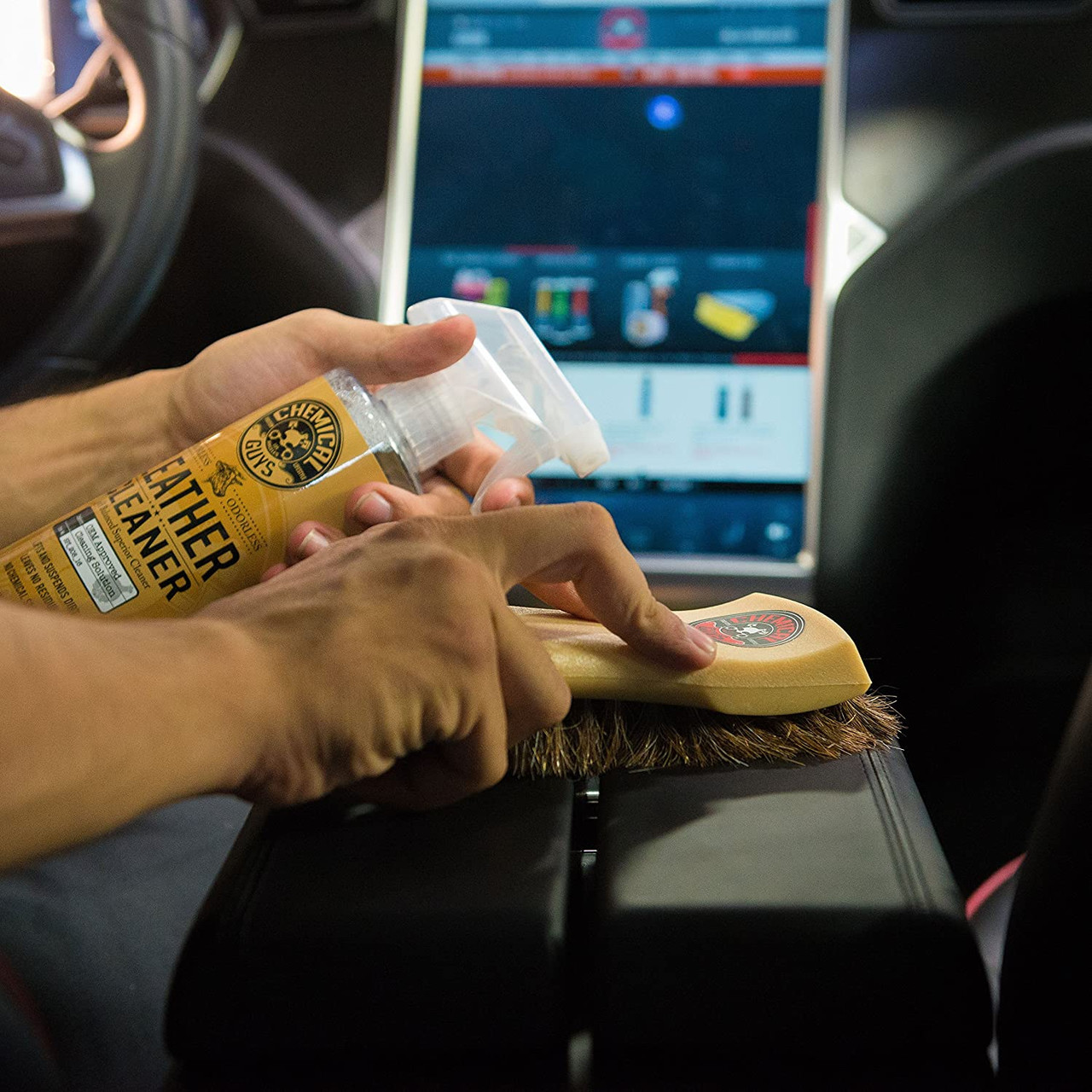 Chemical Guys ACC_S95 Long Bristle Horse Hair Leather Cleaning Brush