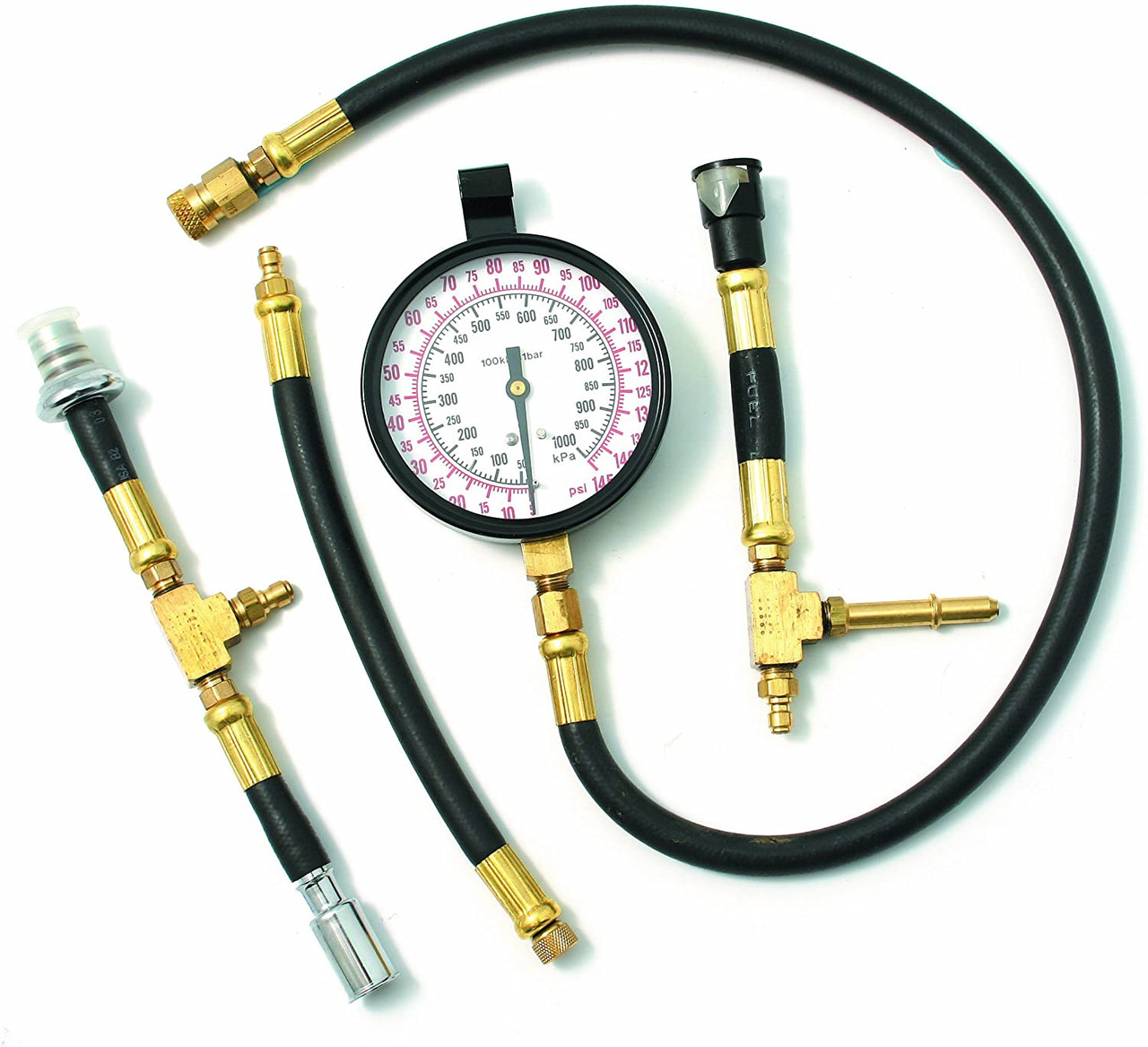 CTA Tools 3430 Kraftstoffeinspritzungs-Tester Für GM - Misst 5-145 Psi / 25-1000 KPa, Inkl. Schläuche