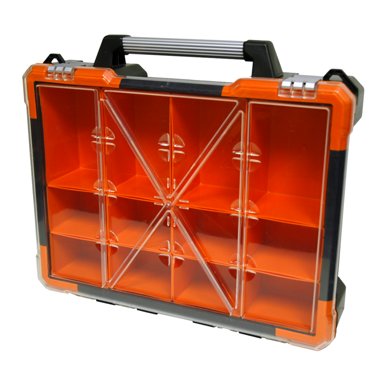 Homak ha01112019 Organizador de almacenamiento de herramientas de plástico  portátil de 12 contenedores
