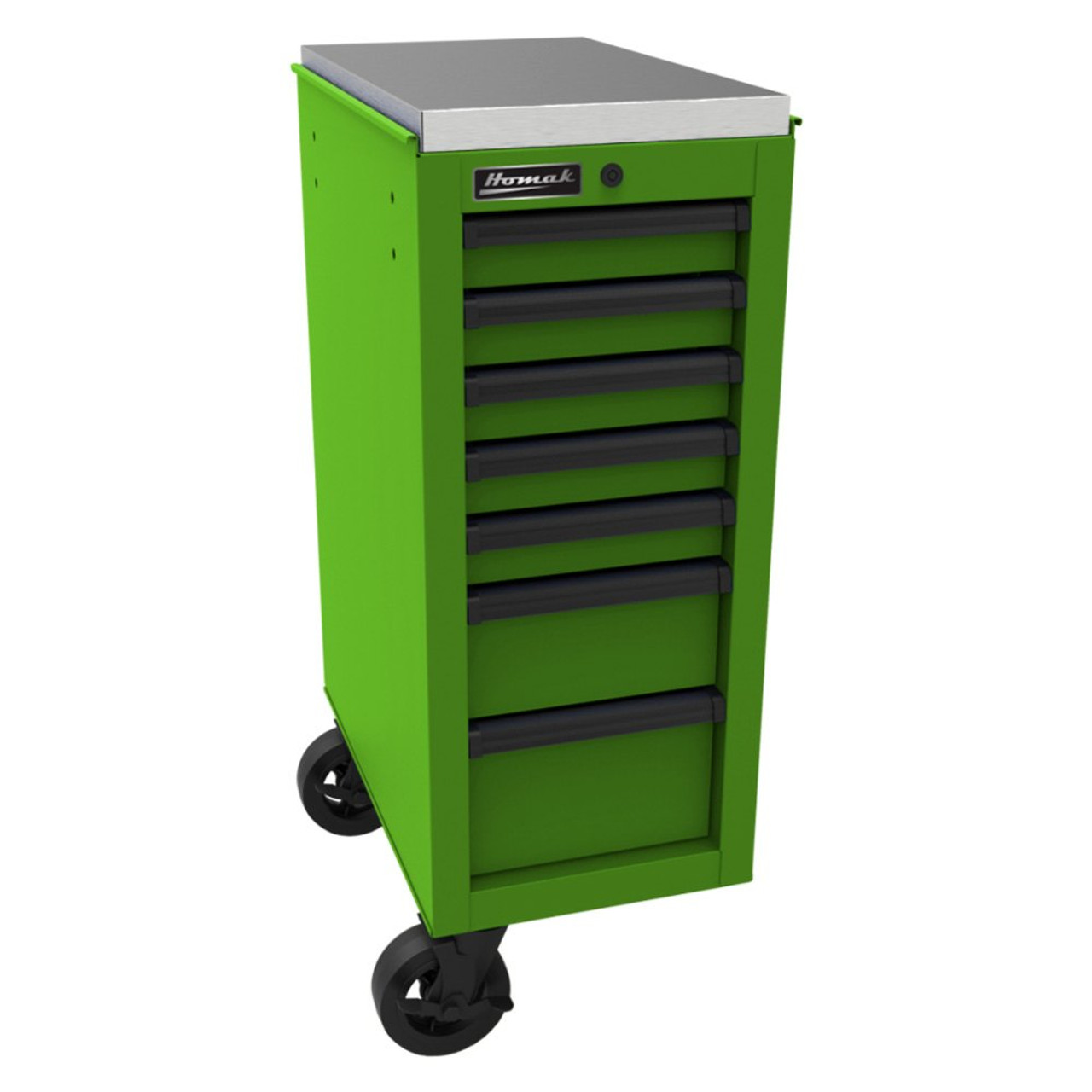 Homak LG08014070 RS Pro Lime Green Side Tool Cabinet 14.5 W x 24 D x 33 H