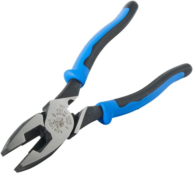 Klein J20009NECRTP Lineman's Pliers, Fish Tape Pull/Crimping, 9Inch