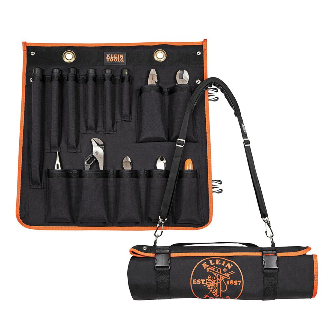 Klein Tools 33525SC 1000V Insulated Utility Tool Kit in Roll Up Pouch, 13  Piece JB Tools