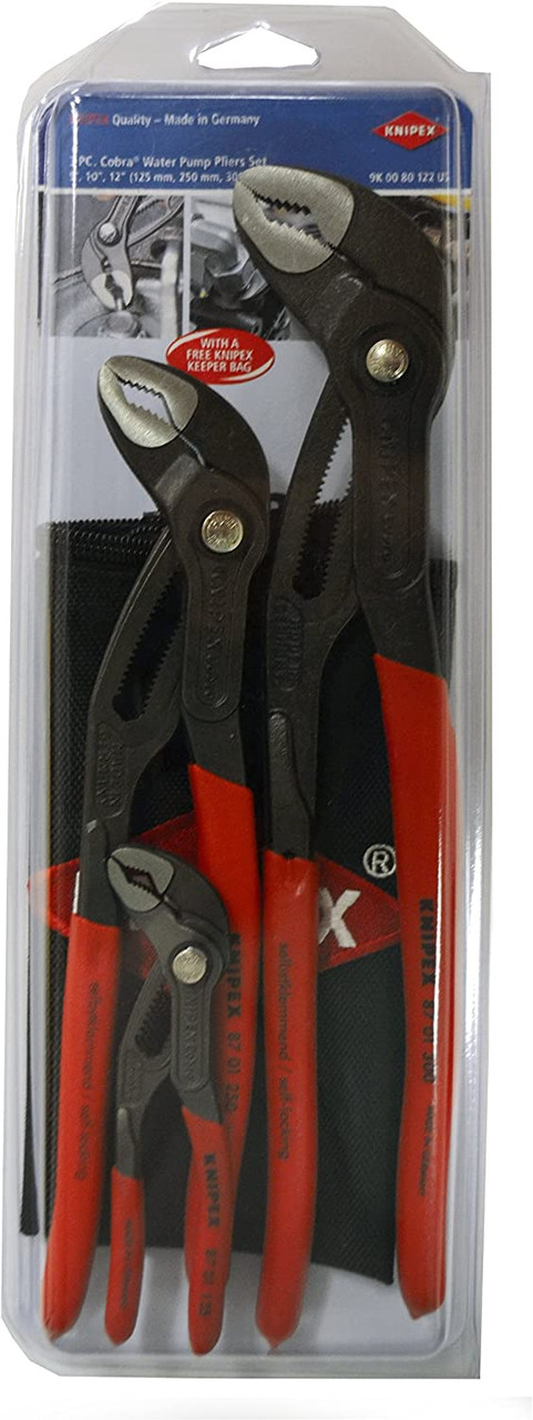 Knipex 002006US1 3 Piece Adjustable Self-Locking Cobra Pliers Set, 2-Pack