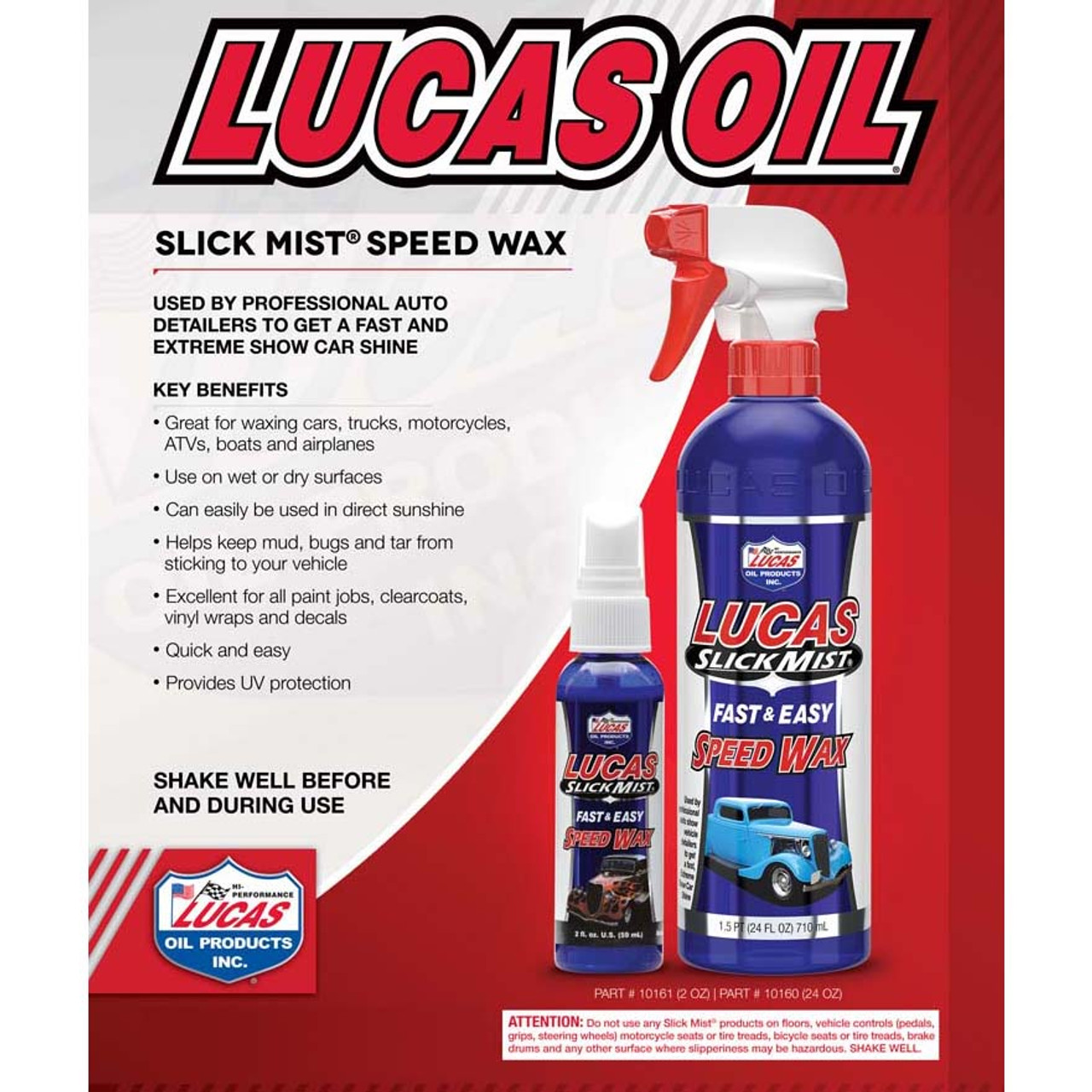 Lucas Oil Slick Mist Speed Wax Premium Paint Gloss Intensifier 24