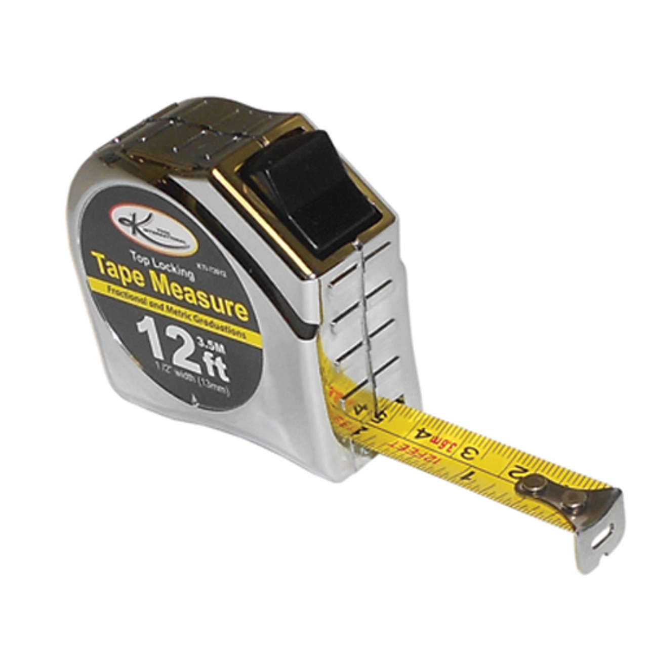 K Tool 72612 Tape Measure, 12' Long, 1/2 Wide, Fractional and