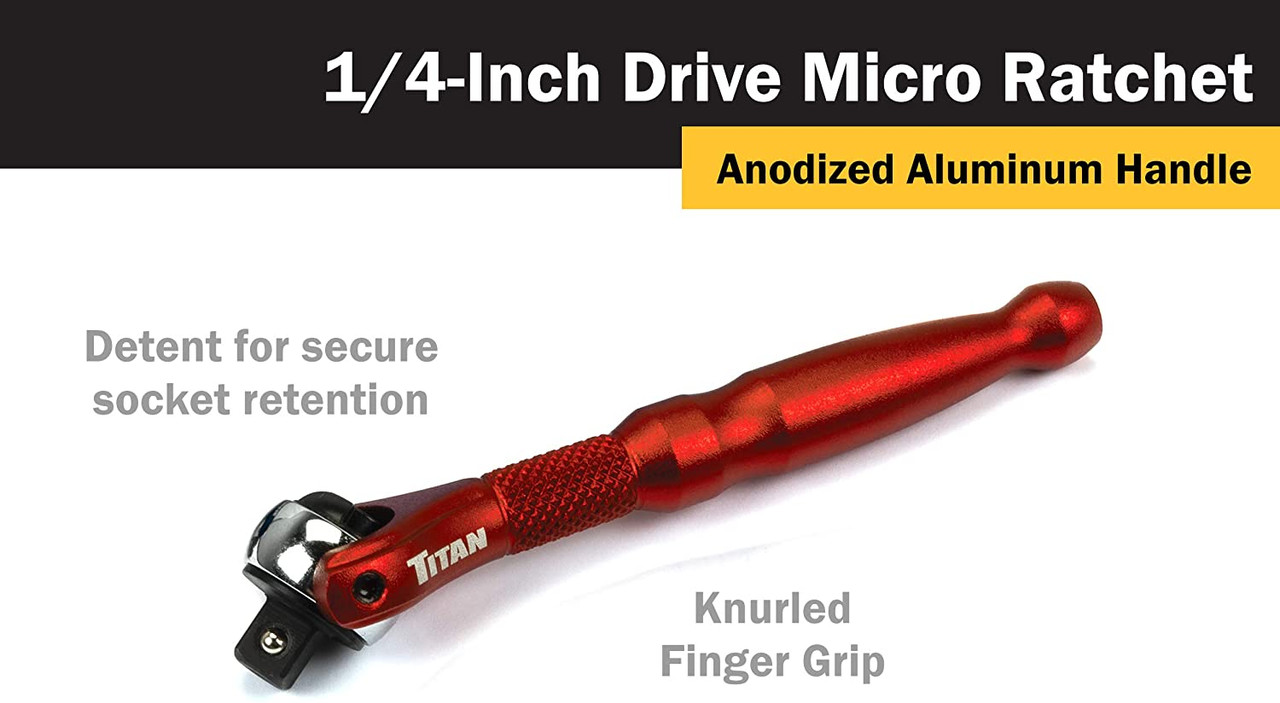 TA　専用工具4点 Titan Tools アルミニウムスイベルヘッドマイクロラチェット 1/4