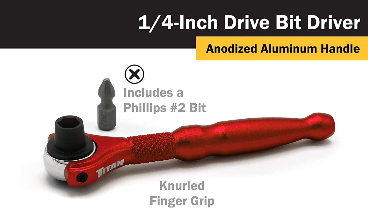 Titan Tools 11321 1/4 in. Aluminum Swivel Head Micro Bit
