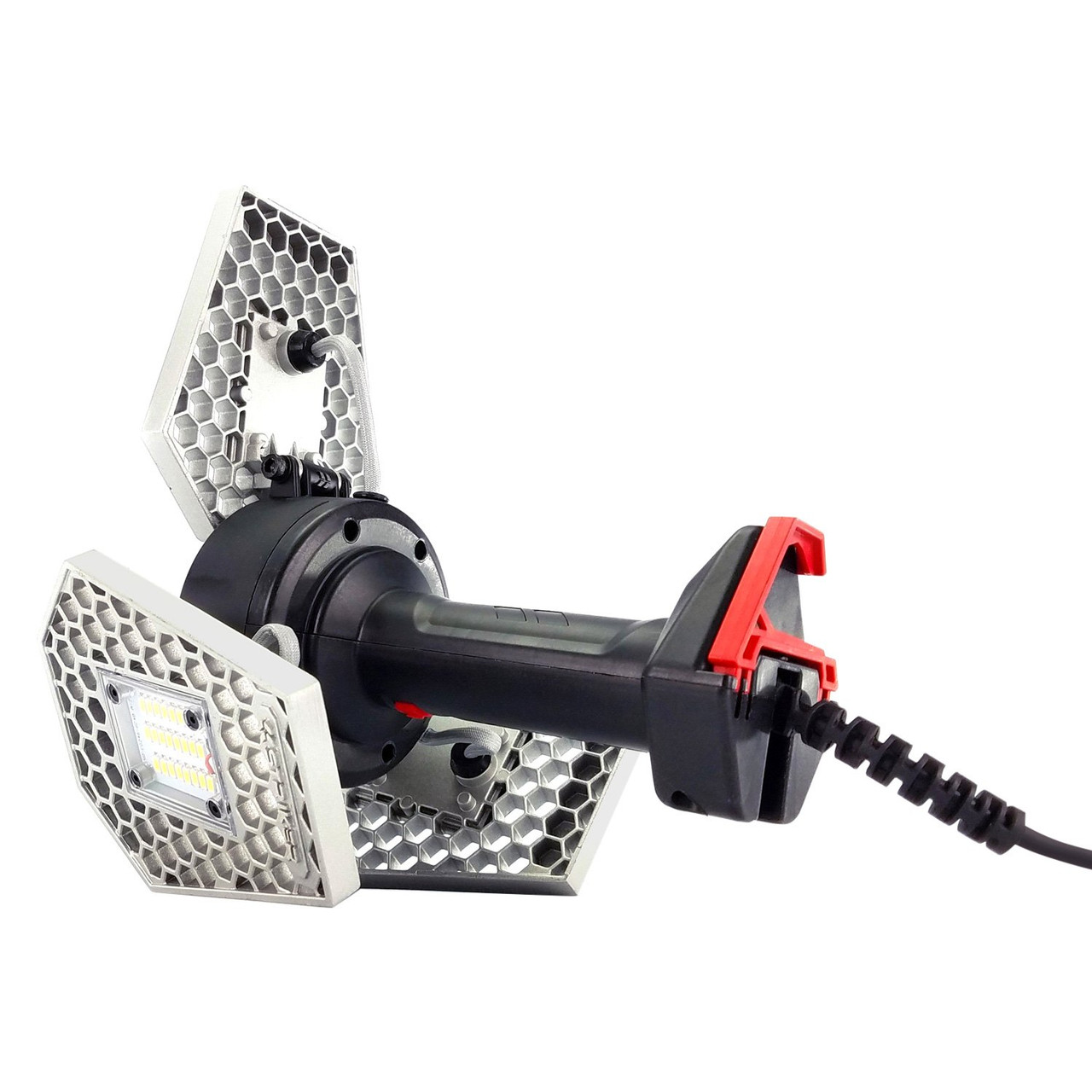 STKR Concepts Tri-Mobile Work Light - 2000 Lumen, 3 Adjustable LED Panels, Black