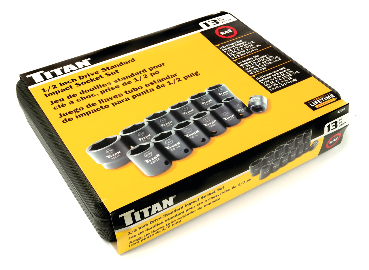 Titan Tools 42000 13本1/2 インチ Dr インパクトソケットセット | JB