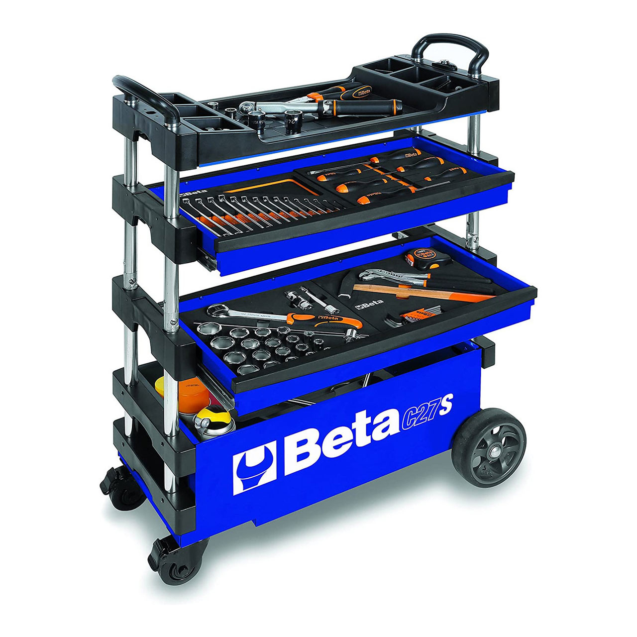 Beta Tools 027000206 carro de herramientas plegable portátil, azul