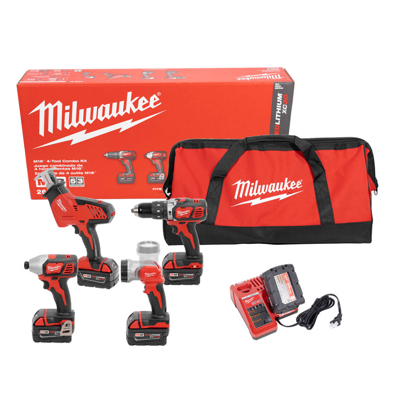 Milwaukee m18 ツール コンボ キット ハンマー ドリル ハックザル インパクト ドライバー (2695-24) JB Tools
