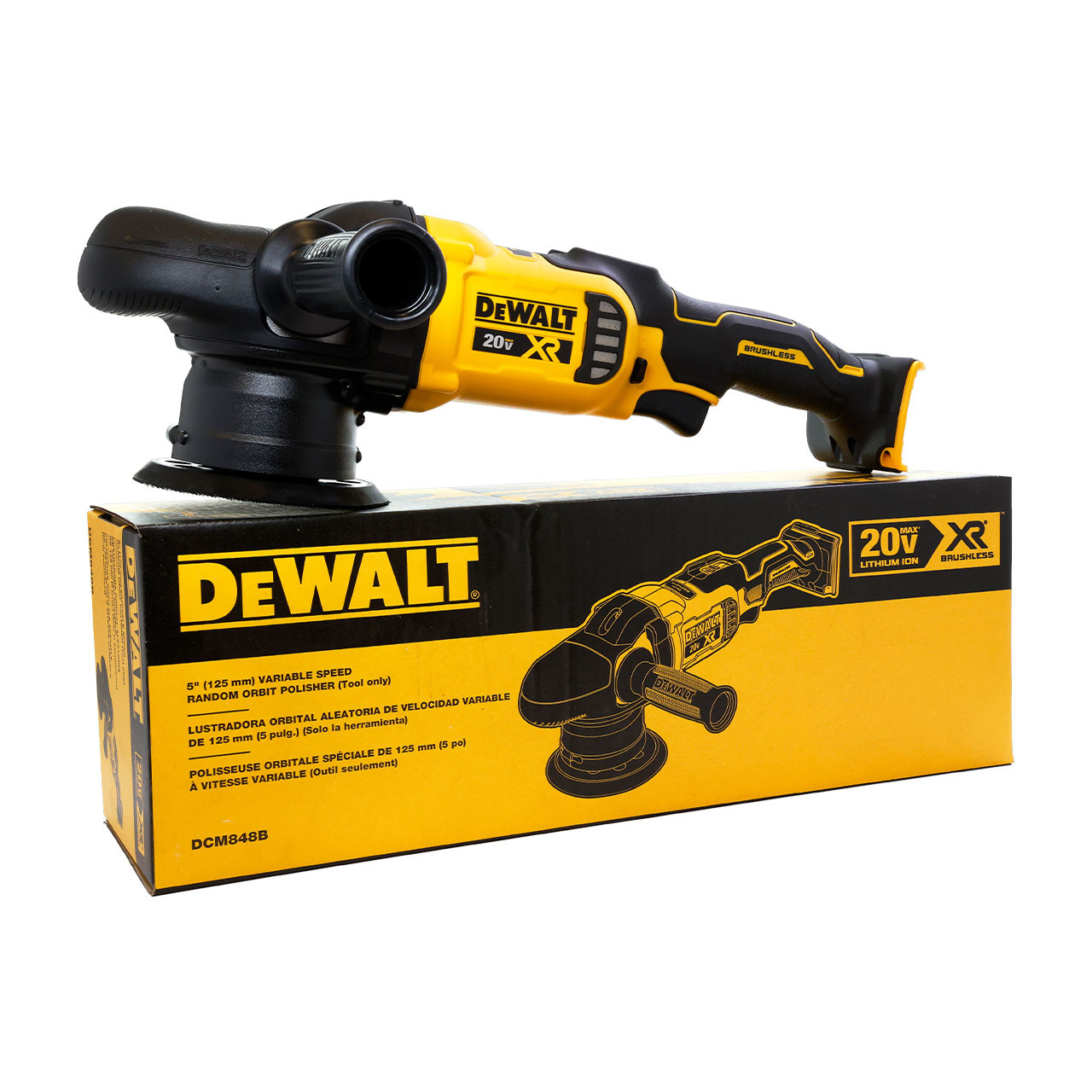 DeWalt DCM848B 20V Max XR 5-inch Cordless Variable Speed Random Orbit  Polisher - Tool Only