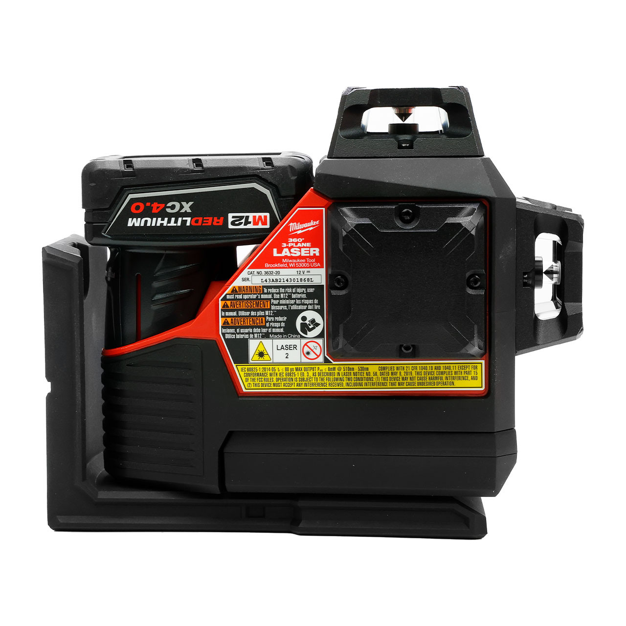 Milwaukee 360° Green Laser Level Kit M12 Battery (3632-21) | JB Tools