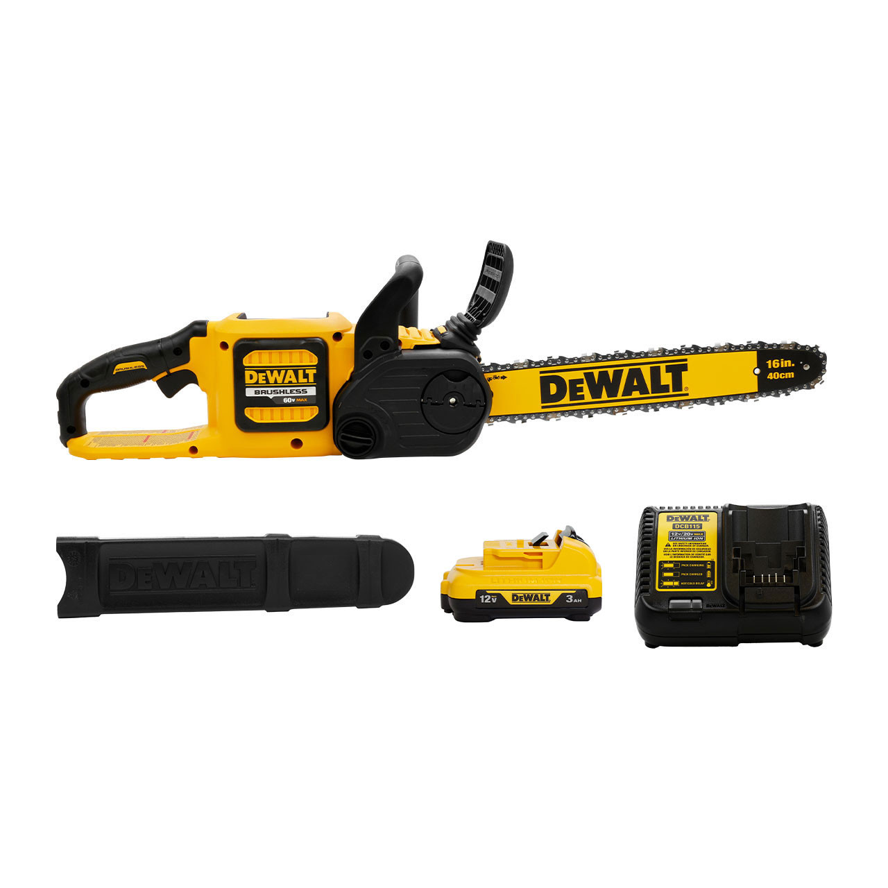 DeWalt DCCS670X1 FLEXVOLT 60V Max Brushless Chainsaw Kit with a