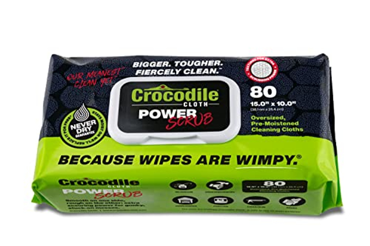 Crocodile Cloth 6500-080 Power Scrub, 80 Count Huge Cloths