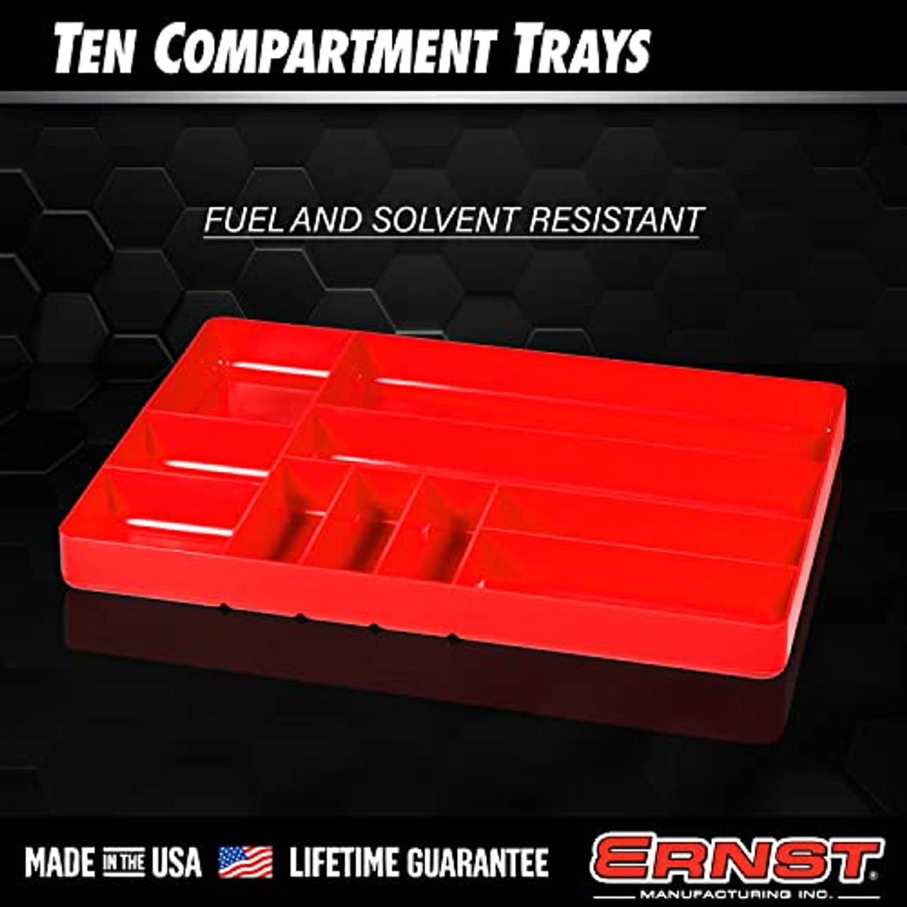 Ten Compartment Tool and Parts Organizer Tray by Ernst