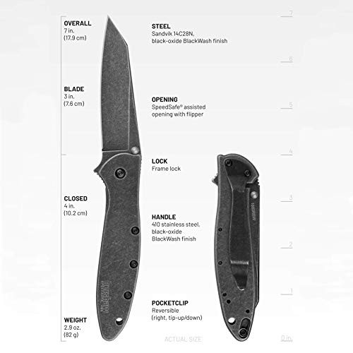 Kershaw Random Leek Messer – Framelock, Assisted Opening (A/O), Edelstahl-Klinge