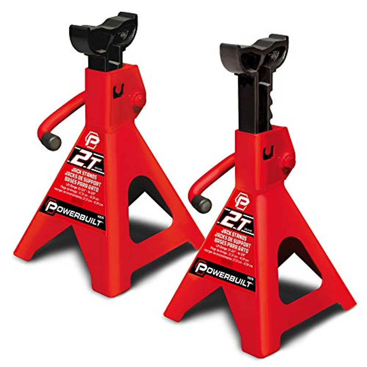 Powerbuilt 640399 2 Ton Ratchet Jack Stand Pair, 4000 Pound 2Piece