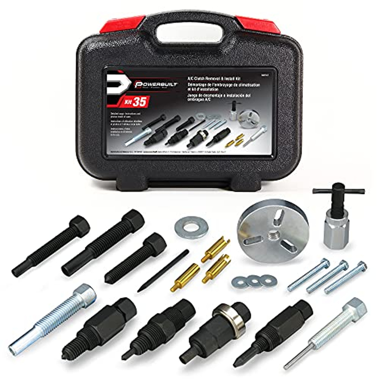 Powerbuilt A/C Air Conditioning Clutch Removal and Installation Tool Kit  for Automotive Car Repair - 648747