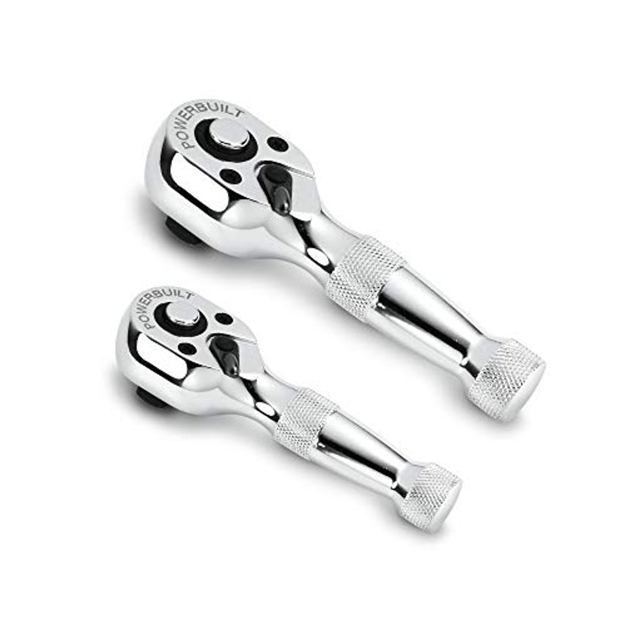 Powerbuilt 640927 1/4-Inch and 3/8-Inch Stubby Ratchet Set, 2-Piece,Silver  JB Tools