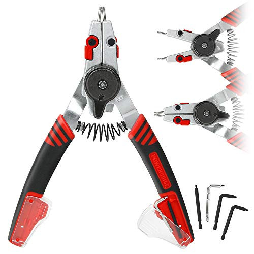 Powerbuilt 941336 Snap Ring Pliers with Combination Internal External Switch JB Tools