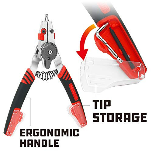 Powerbuilt 941336 Snap Ring Pliers with Combination Internal External Switch JB Tools