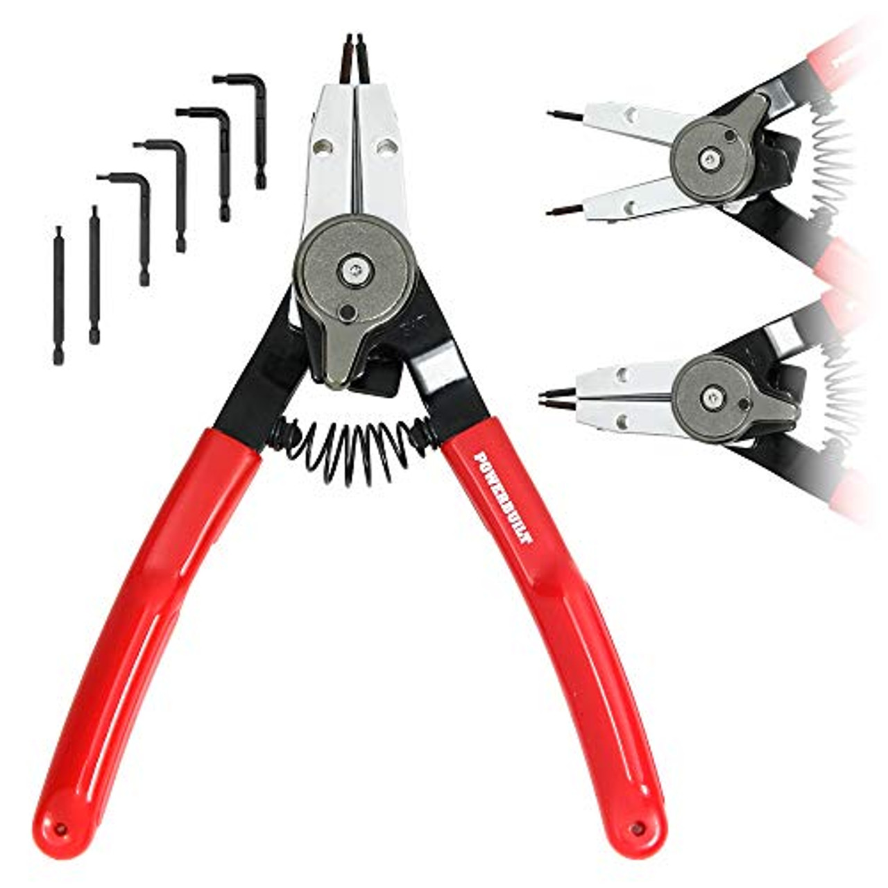 Powerbuilt 941456 Combo Switch Internal/External Snap Ring Pliers, Straight  Jaw