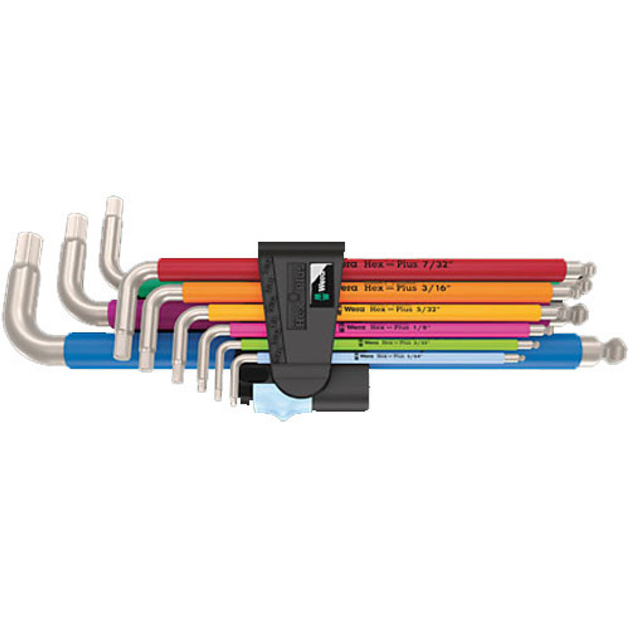 Wera HOLD FUNCTION Hex-Plus 9 Pce Multi Colour Ball-End Hex Allen Key Set  022210