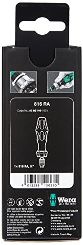 Wera Kraftform 816 RA ビットホルダーラチェットドライバー 1/4