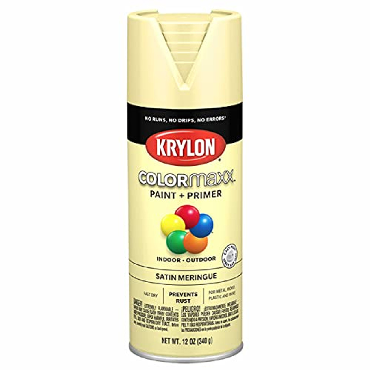 Colormaxx K05570007 Spray Paint and Primer for In/Outdoor Satin Meringue  Yellow