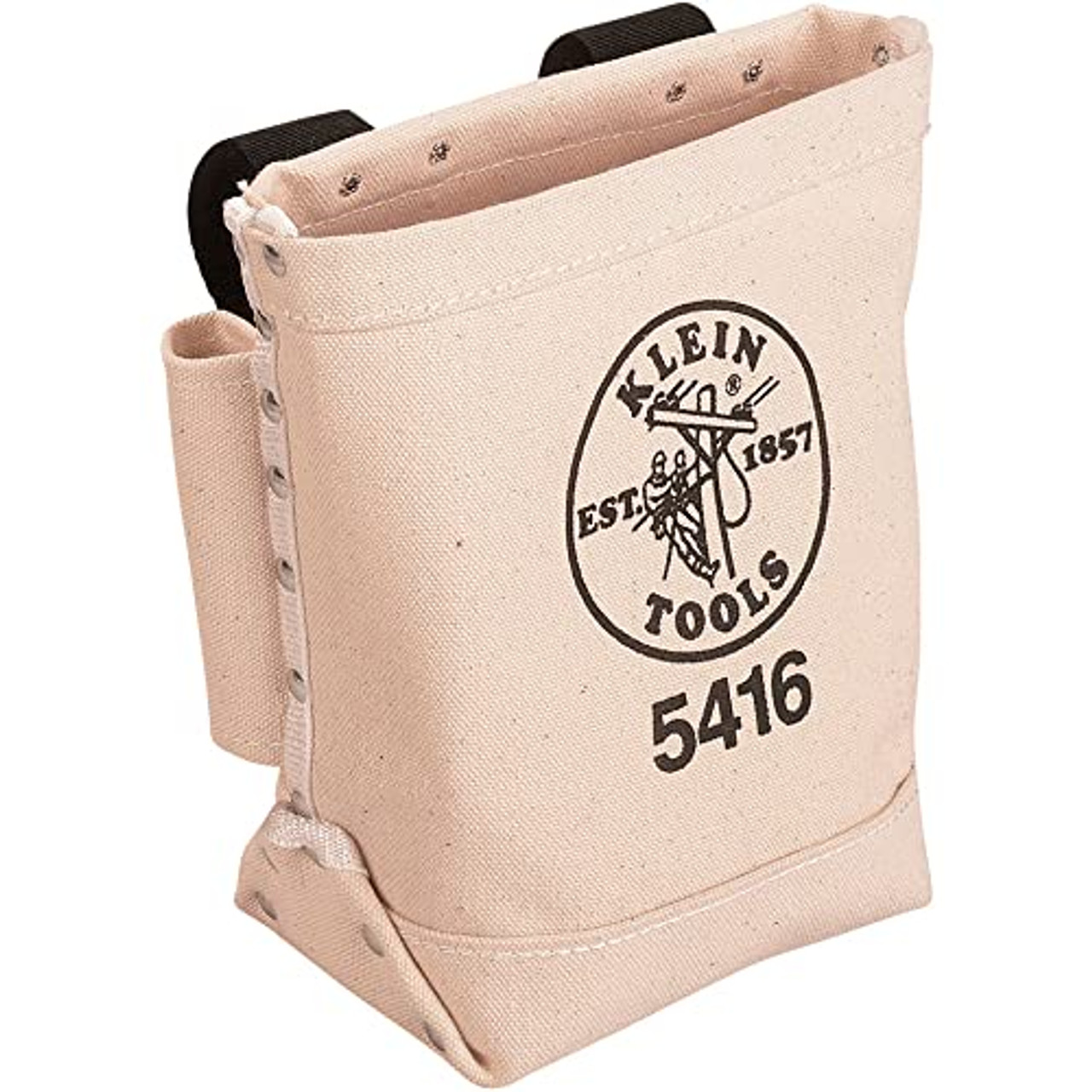 Klein Tools 5416 Tool Pouch, Small Tool Bag for Bolt Storage, 5 x 10 x 9