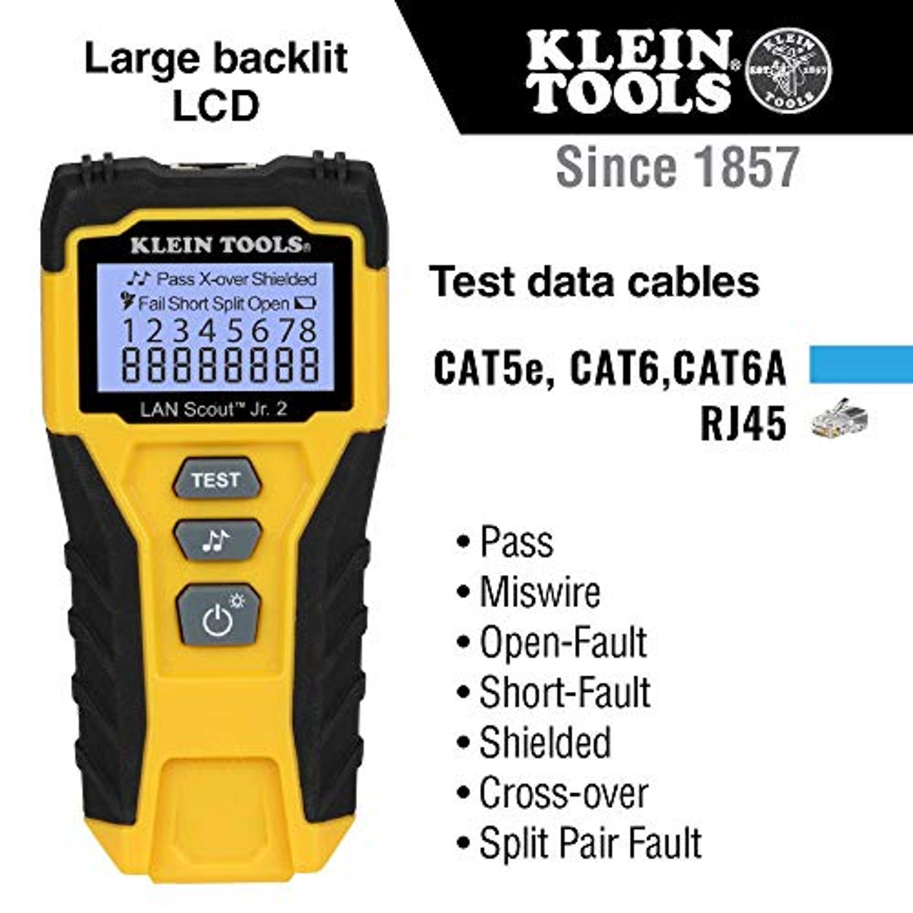 Klein Tools VDV526200 Cable Tester, LAN Scout Jr. 2 Cable