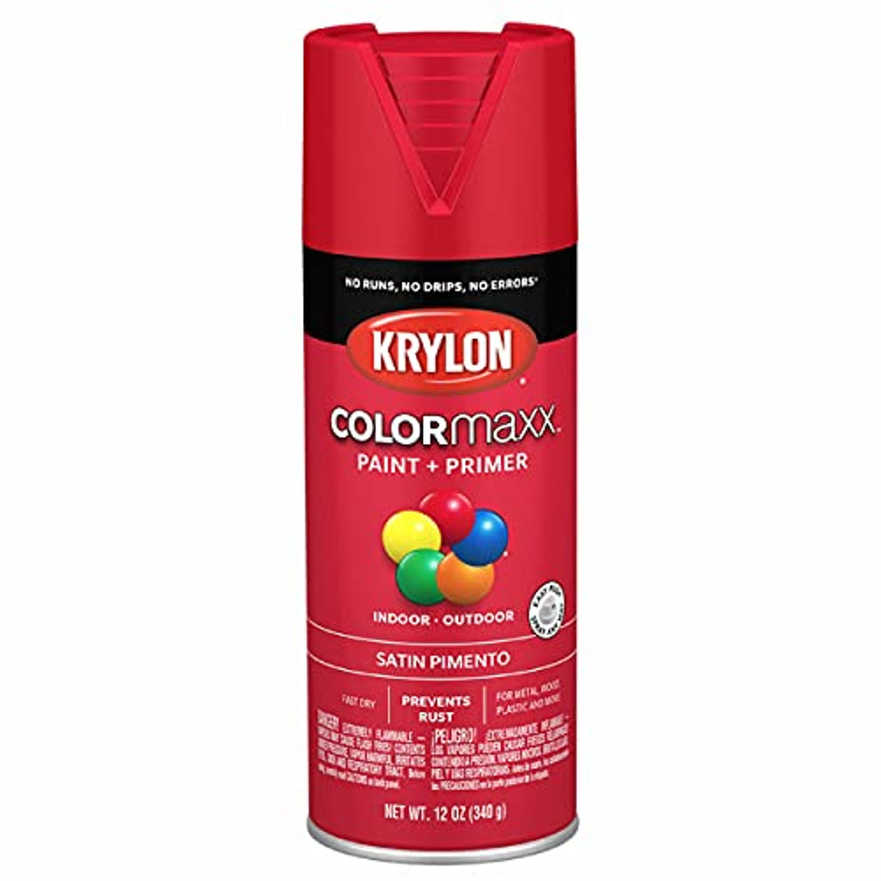 Krylon Fusion K05574007 Pimento, Satin12 Ounce Aerosol Paint, (Pack of
