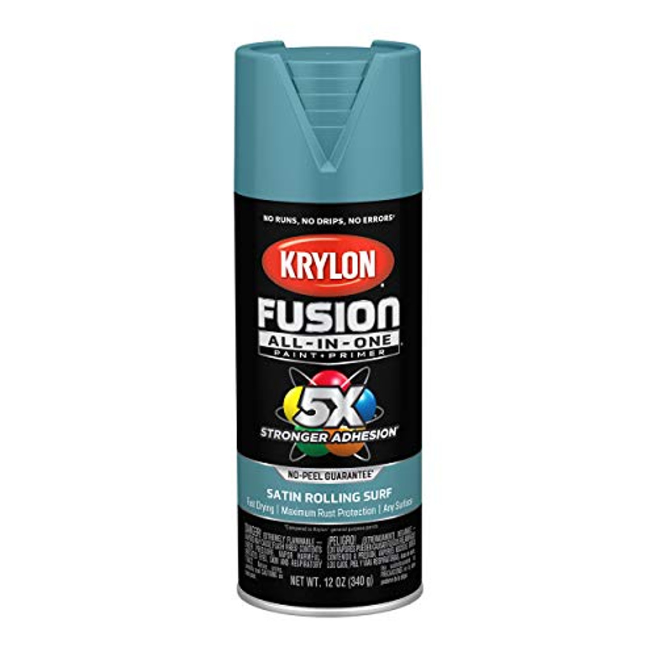 Krylon Fusion K02747007 All-In-1 Spray Paint for In/Outdoor Satin Rolling  Teal