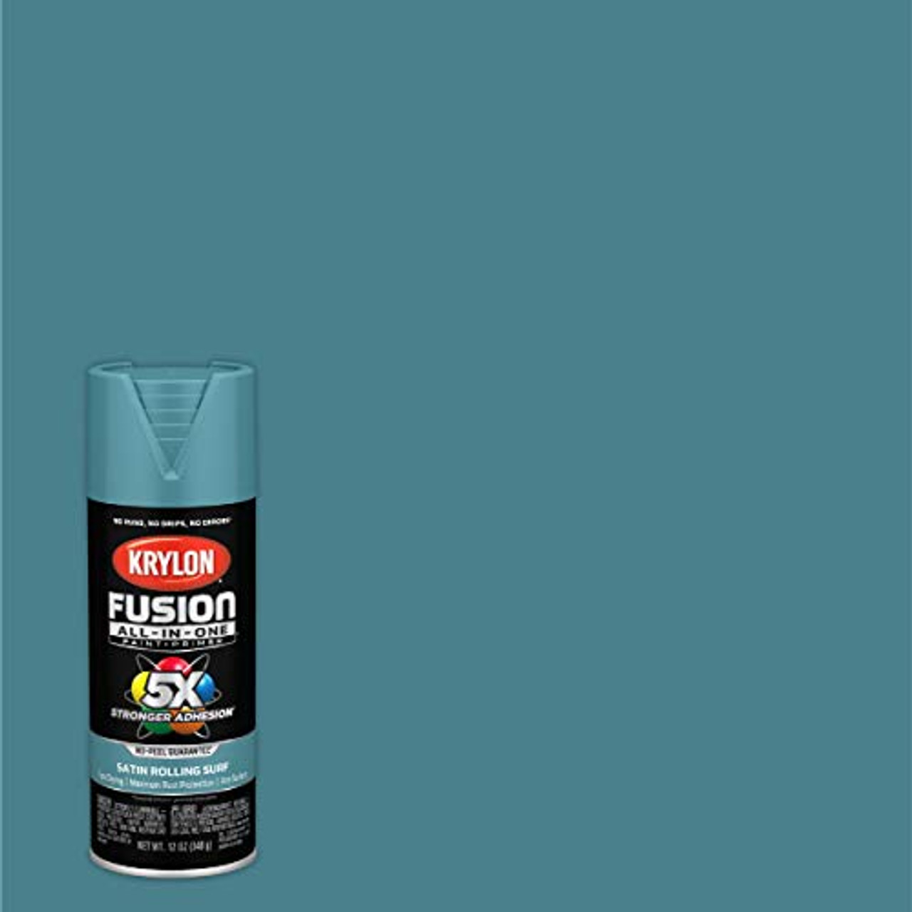 Krylon Fusion K02747007 All-In-1 Spray Paint for In/Outdoor Satin Rolling  Teal