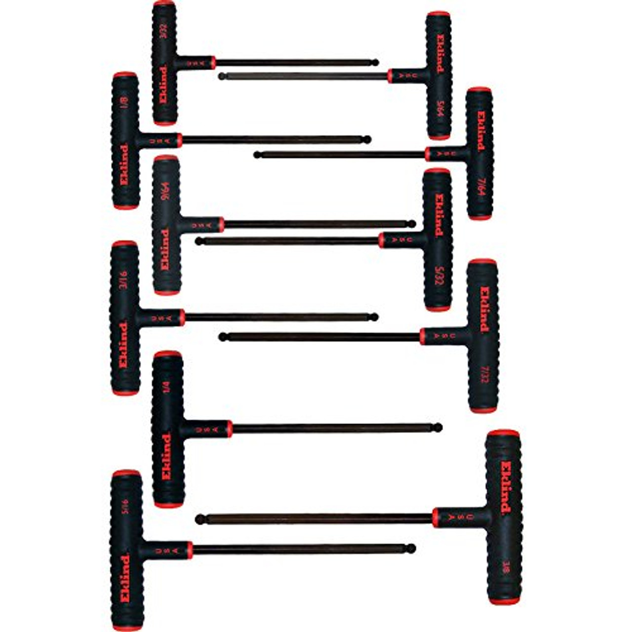 Eklind 60811 Power-T-Griff-Kugelkopf-Inbusschlüssel – 11-teiliger Satz SAE  Zoll