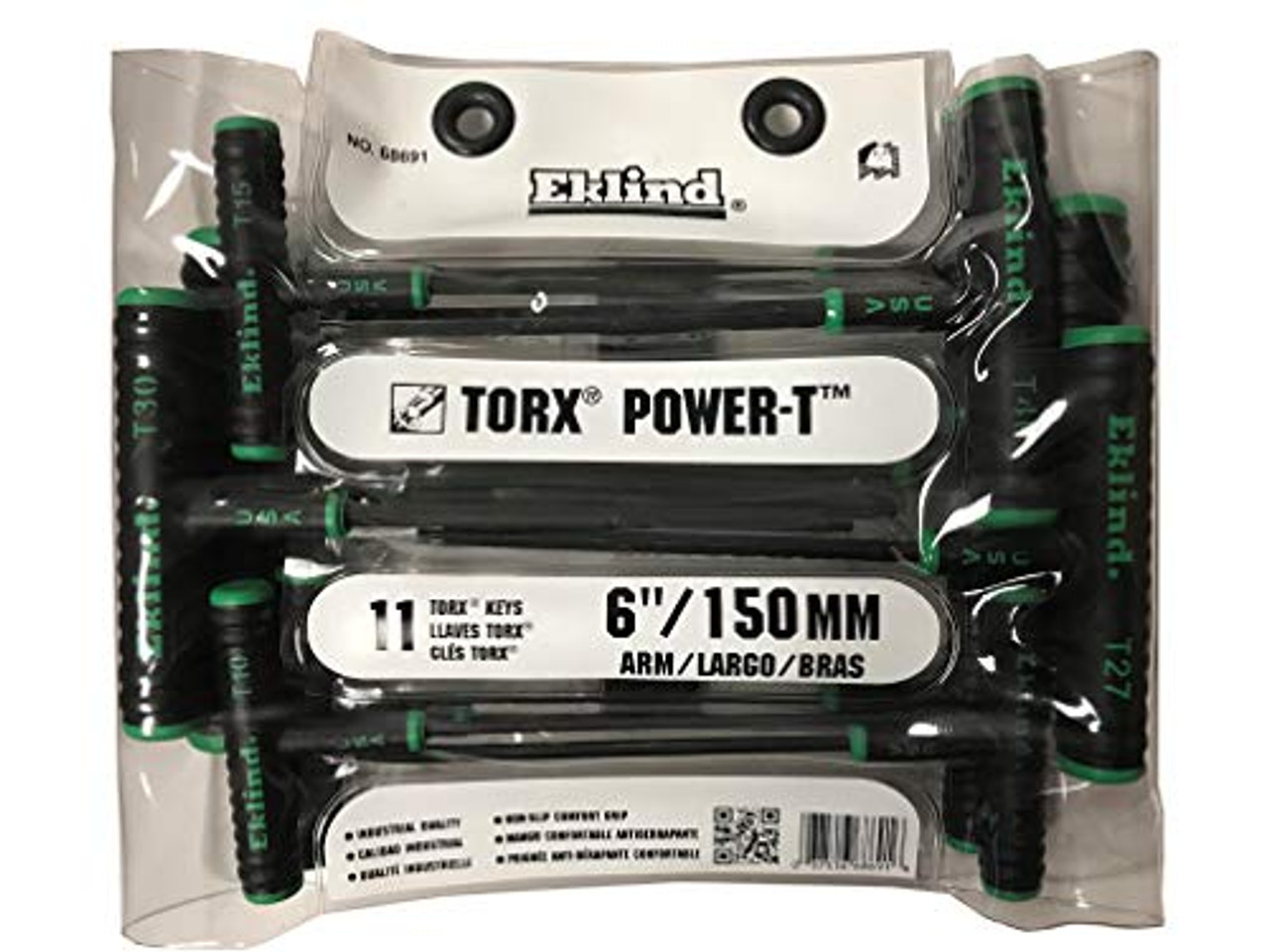 Eklind 68691 Power-T Handle TORX star Key - 11pc set T6-T50 (6In