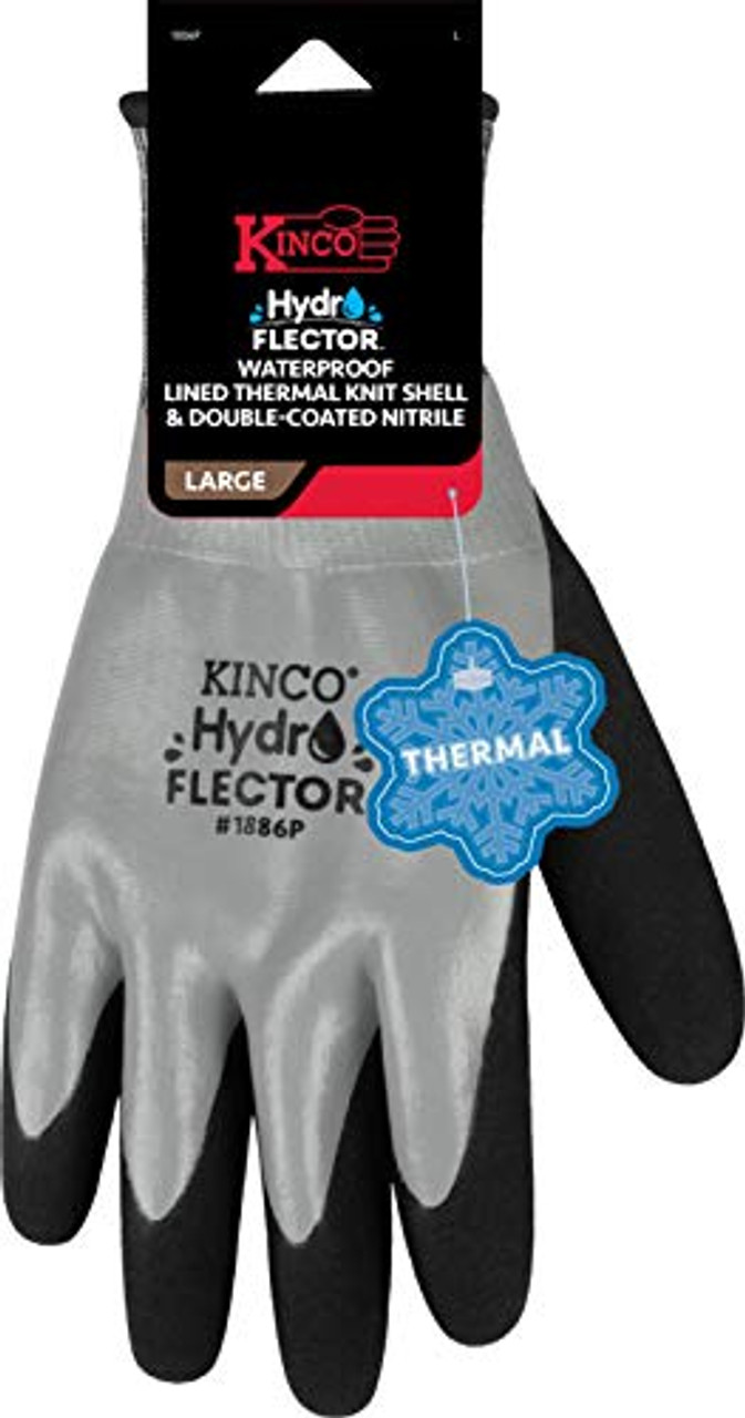 Guantes de trabajo de nitrilo impermeables con forro hidroflector