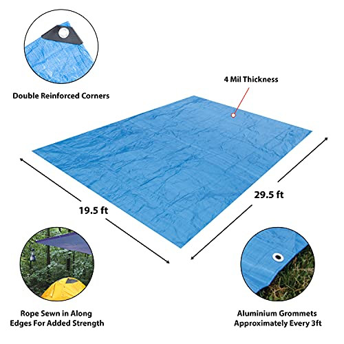 Tools Tarp Performance Tool W6022 Tool, Tarp (20 x 30 ft.), Blue | JB Tools