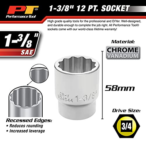 CRAFTSMAN Shallow Socket, SAE, 1/2-Inch Drive, 3/4-Inch, 12-Point...