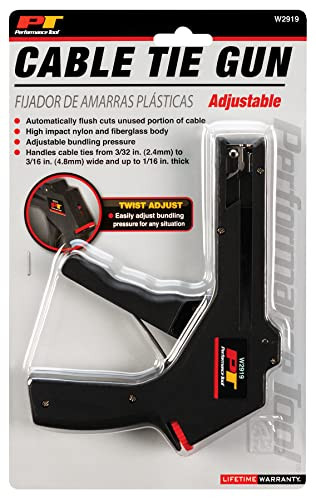 Performance Tool W2919 Adjustable Cable Tie Gun , Black JB Tools