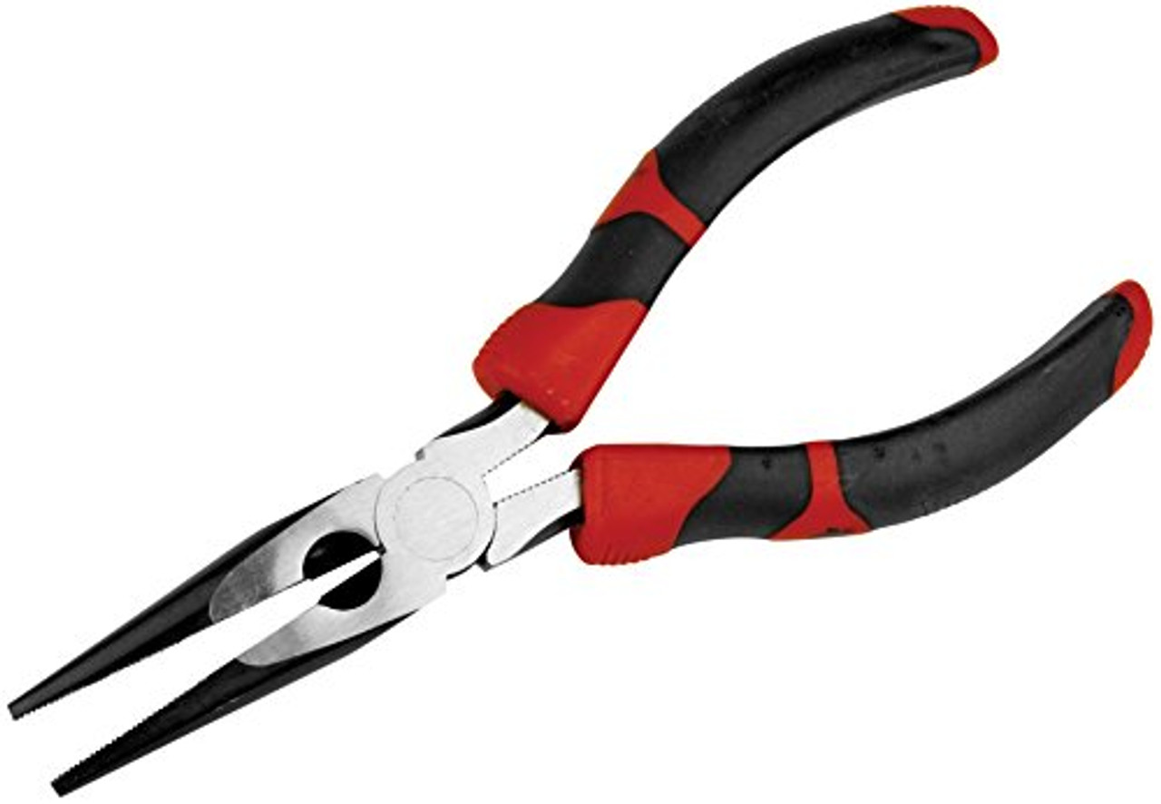 K Tool 51206 Needle Nose Pliers, 6 Long, Bent Nose, with Side Cutter,  Vinyl Grips