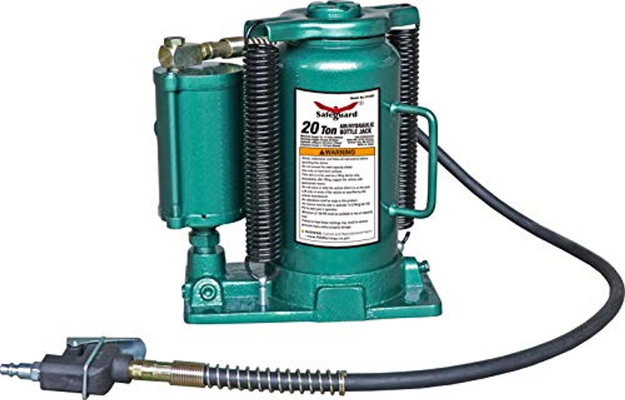 Safeguard 61202 Hydraulic  Air Bottle Jack, Casted Steel Base, 20 Ton  Capacity JB Tools