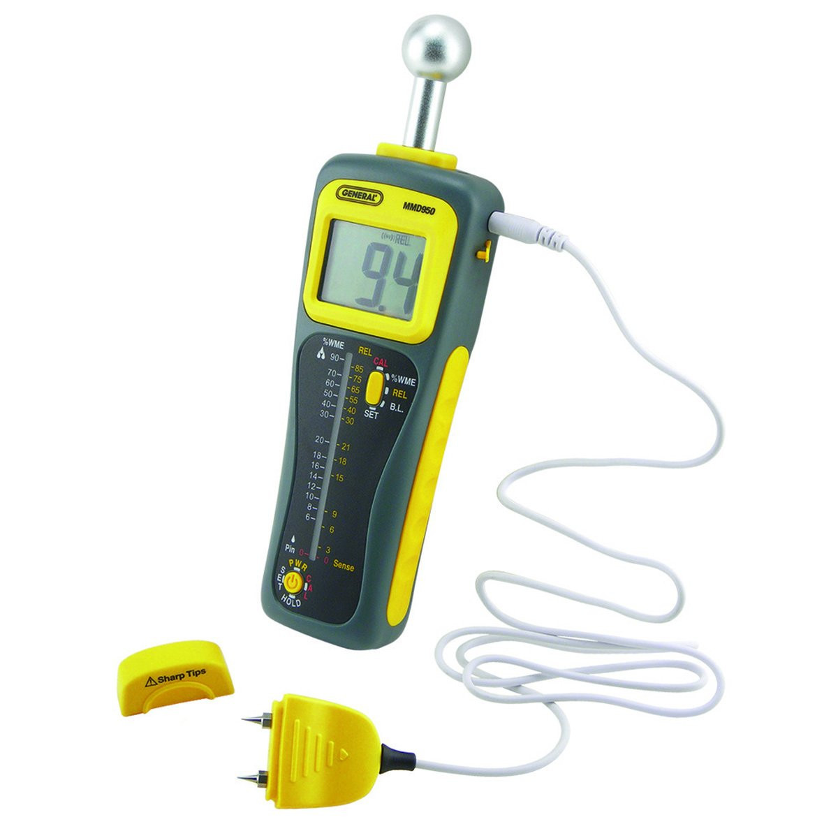 General Tools Moisture Meter w/ Spherical Sensor (MMD950) | JB Tools