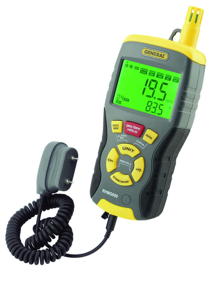 General Tools 4-in-1 Pin/Pinless Combo Moisture Meter #MMH800 - Pin