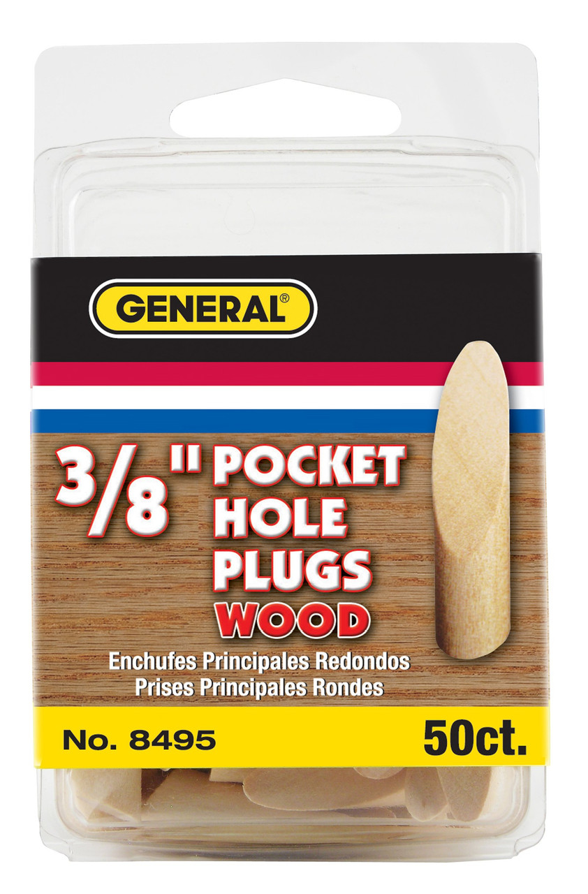 General Tools 8495 Pocket Hole Plugs, Hardwood, 50Pack JB Tools